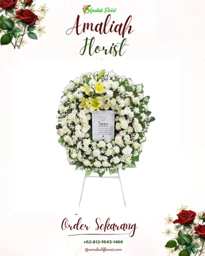 Krans Bunga Duka Cita di Kenteng