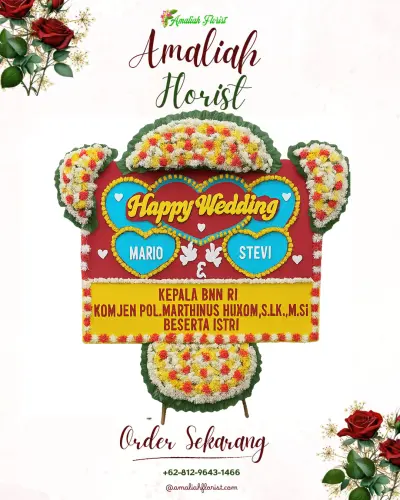 Karangan Papan Bunga Pernikahan di Kenteng